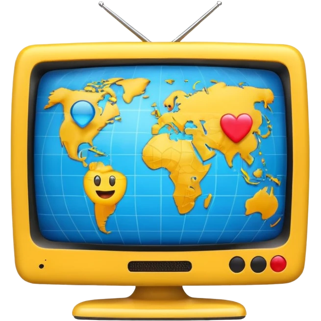Tv with an globe with emojis emoji