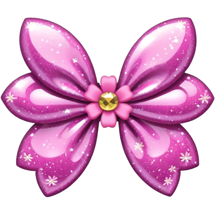 kpop flower bow with glitter emoji