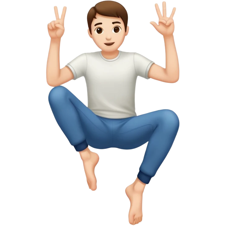 Flipping off with feet in the air emoji