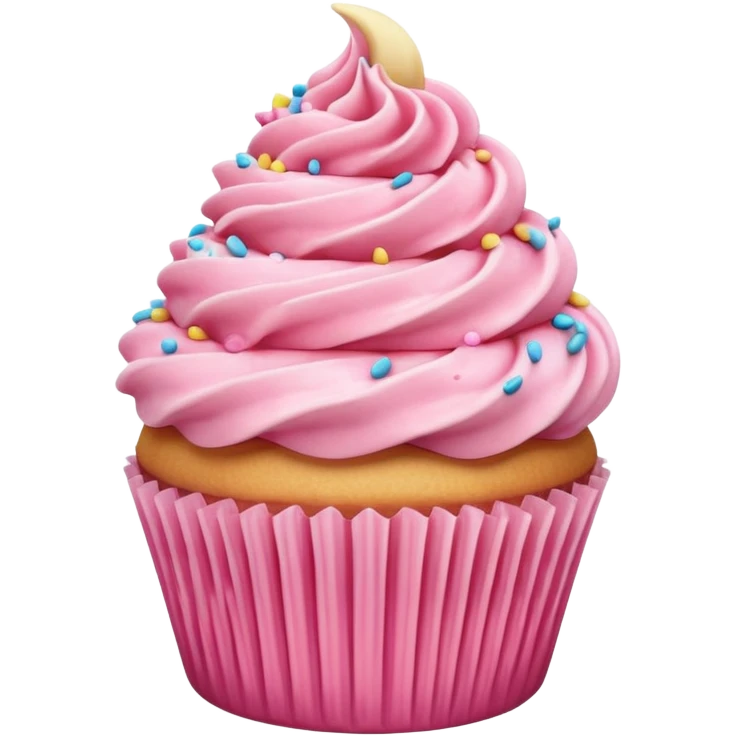 Cupcake with pink icing emoji