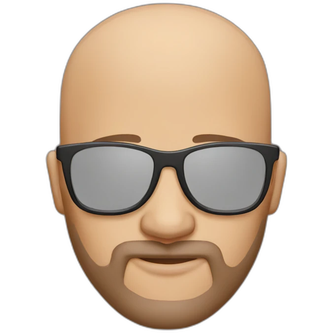 bald man with shades and trimmed beard emoji