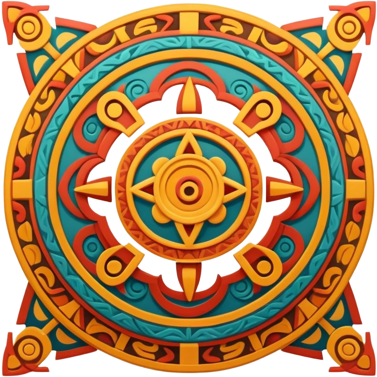 Zapotec cultural symbol with geometric patterns emoji