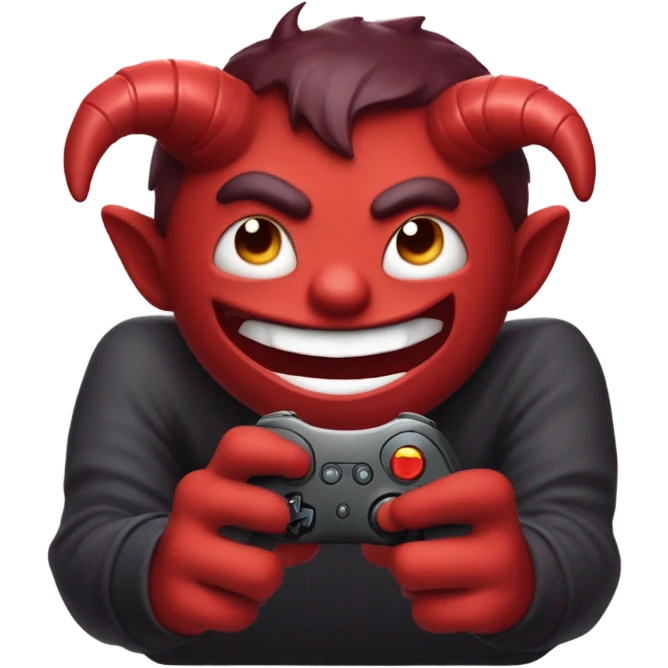 Devil playing video games  emoji