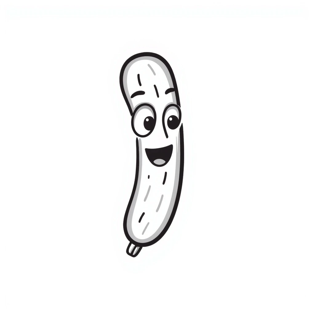 A cute and expressive zucchini emoji. emoji