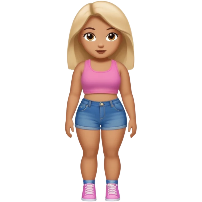 a pretty bratz tan girl who is fat emoji