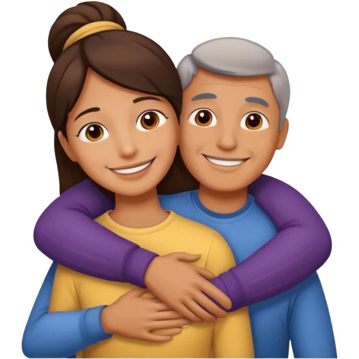 emoji de abrazar a papa y mama emoji