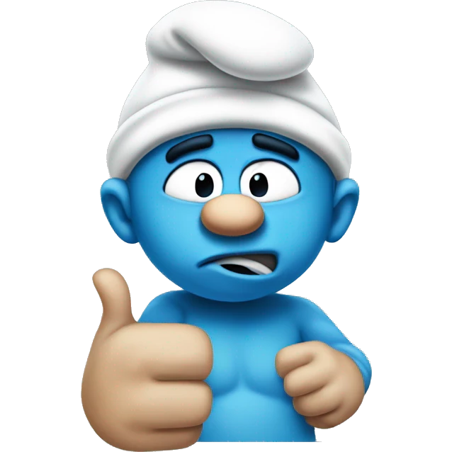 Smurf with his thumbs down  emoji