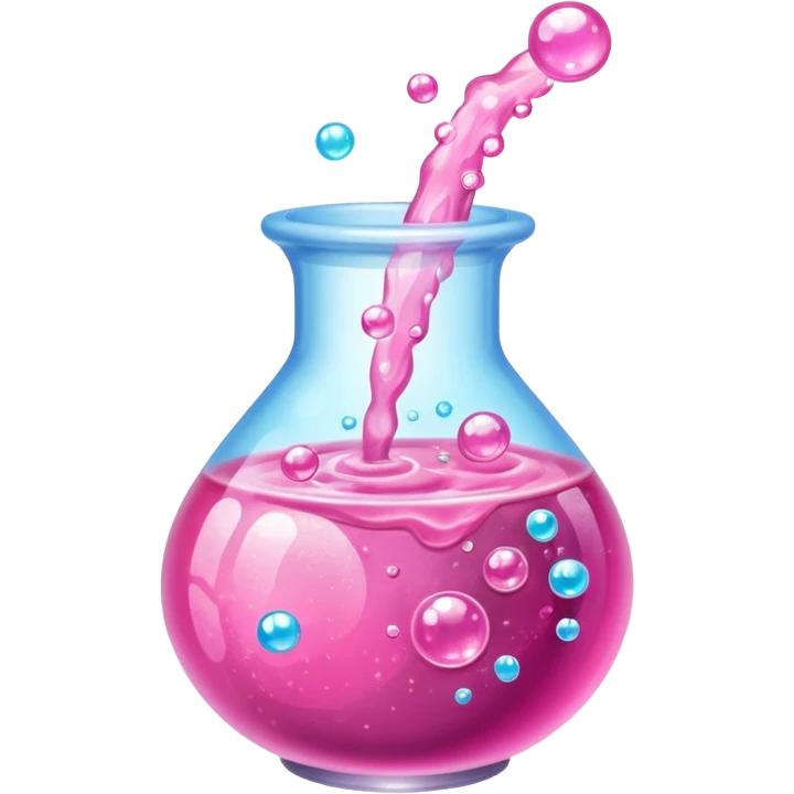 pink potion with bubbles emoji