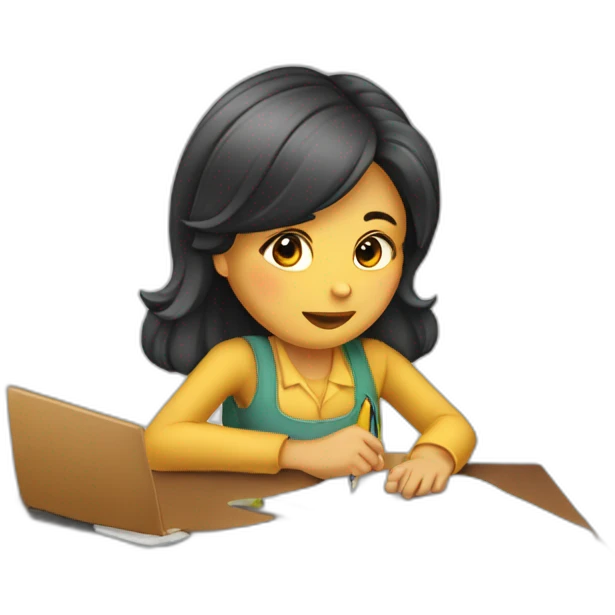 menina estudando cansada emoji
