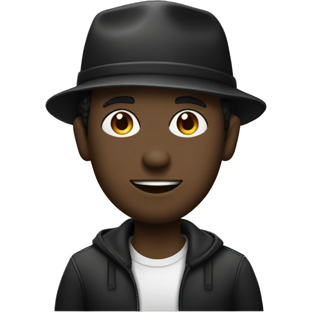 hombre de negro con gorra y mascara negra emoji