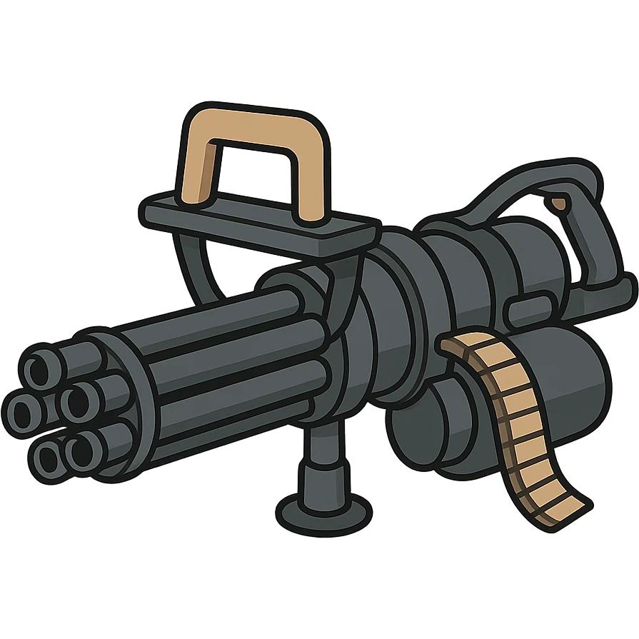 flat toon style XM134 Minigun emoji