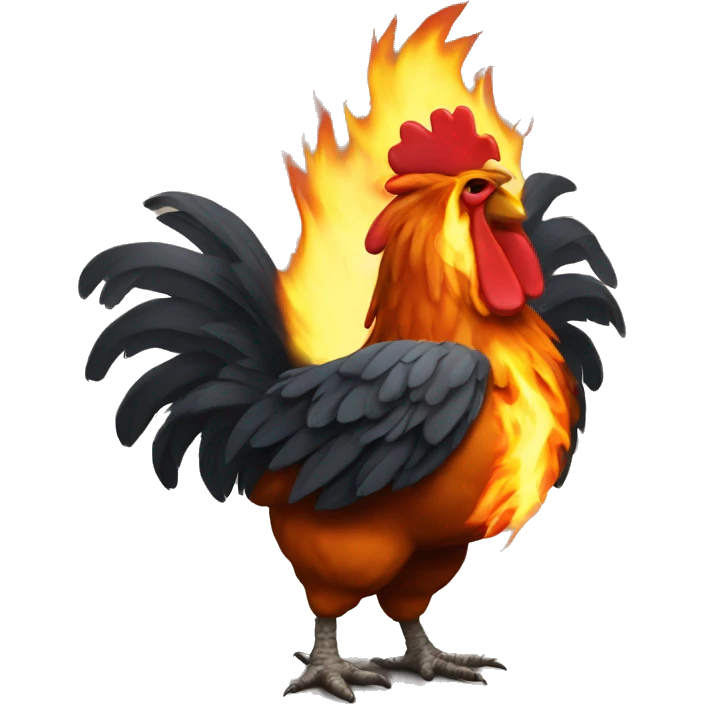 fire beathing chicken emoji