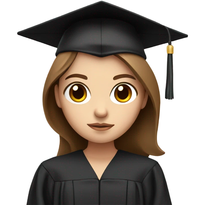 Graduated white girl brown hair sad emoji