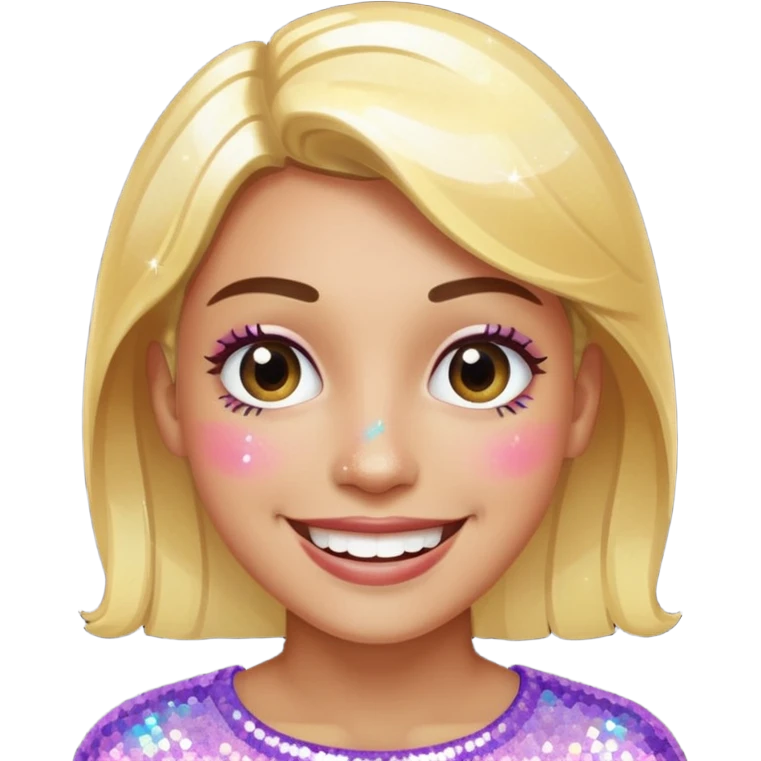 Glitter glitch smile emoji