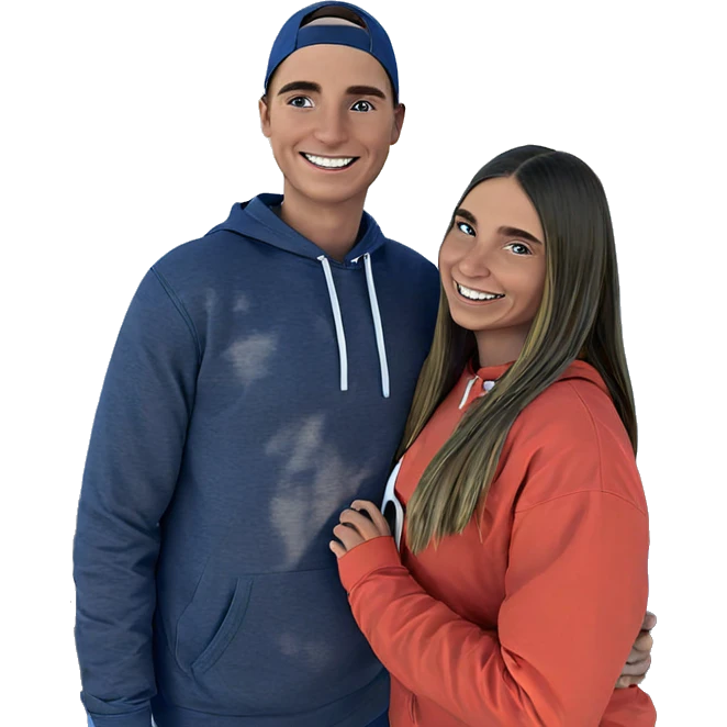 happy duo under blue sky emoji