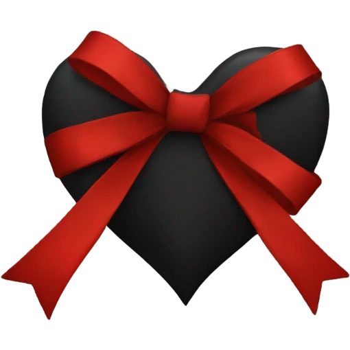 Black heart wrapped in red bow emoji