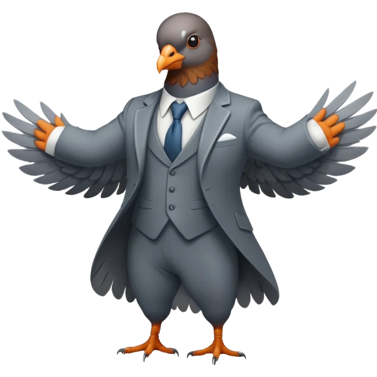 Pigeon in Suit Levitating emoji