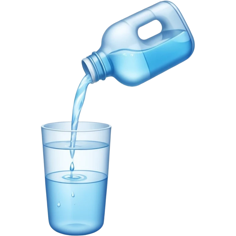 bottle of water being poured out into the air emoji