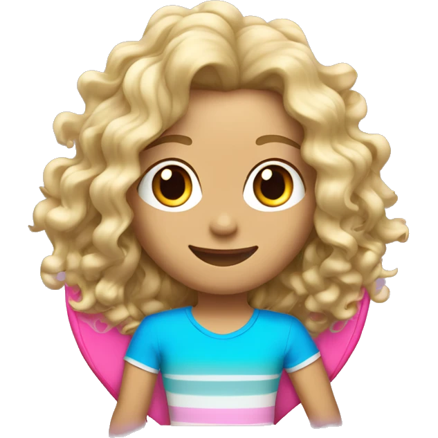 trevor blonde curly medium length hair surfing on a surfboard emoji