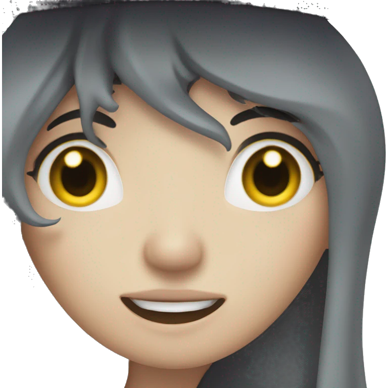 Pale Long Dark Hair Witch gossiping emoji