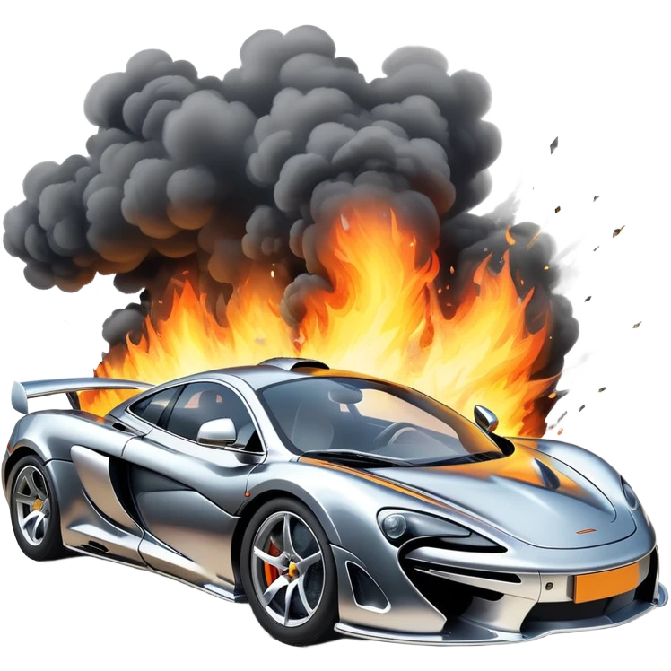 sorayama mclaren car crash fire and smoke explodsion  emoji