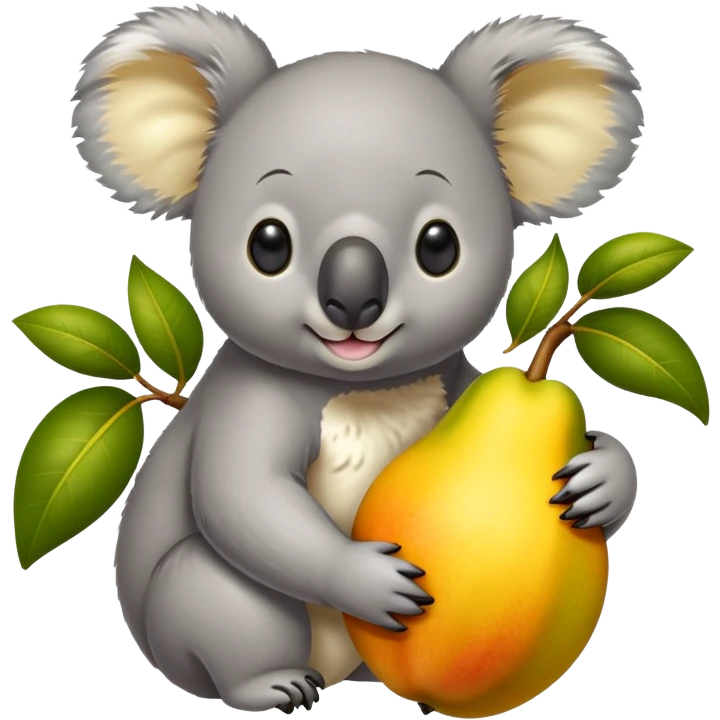 Koala holding mango emoji