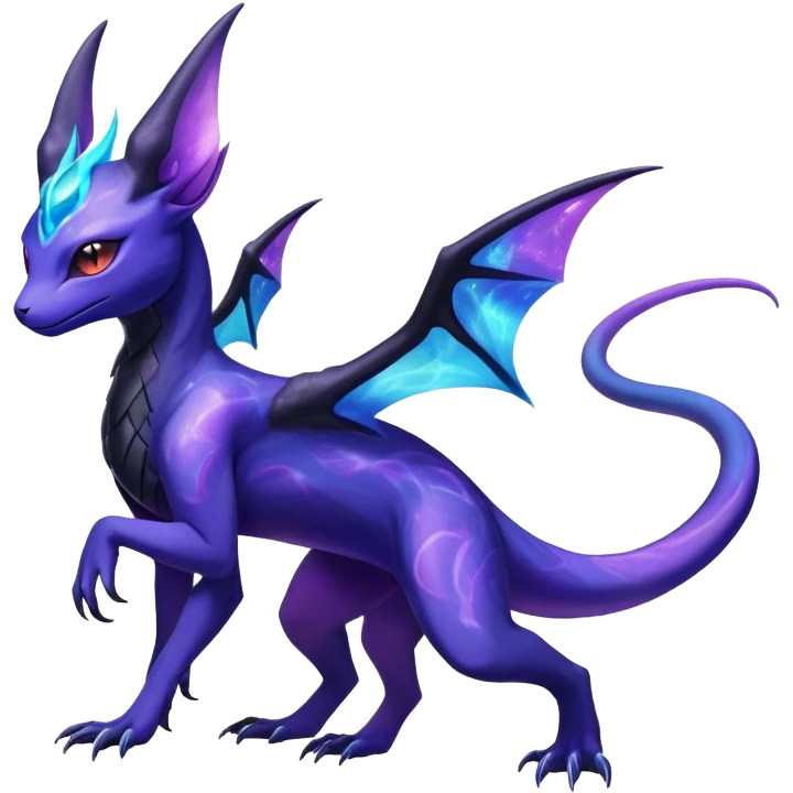 Shiny Ethereal Celestial Nebulae Salandit-Noivern-Espeon-Hybrid (Full body) emoji