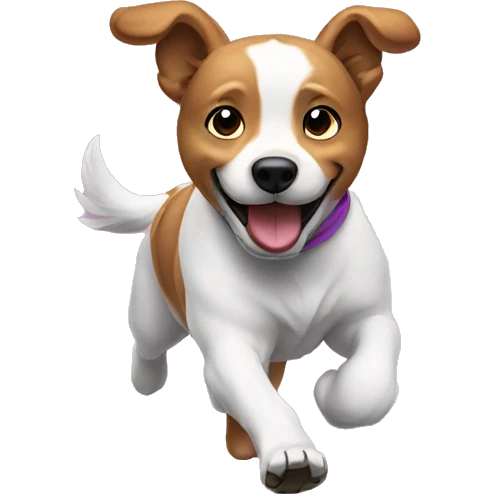 Dog running with a headband on emoji