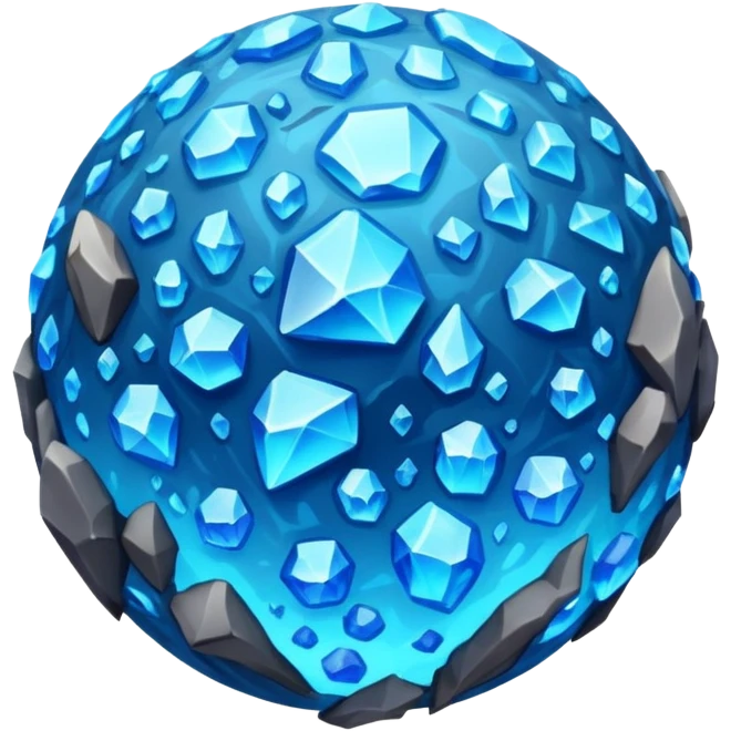 planet, surface covered in glowing crystals and rock  emoji