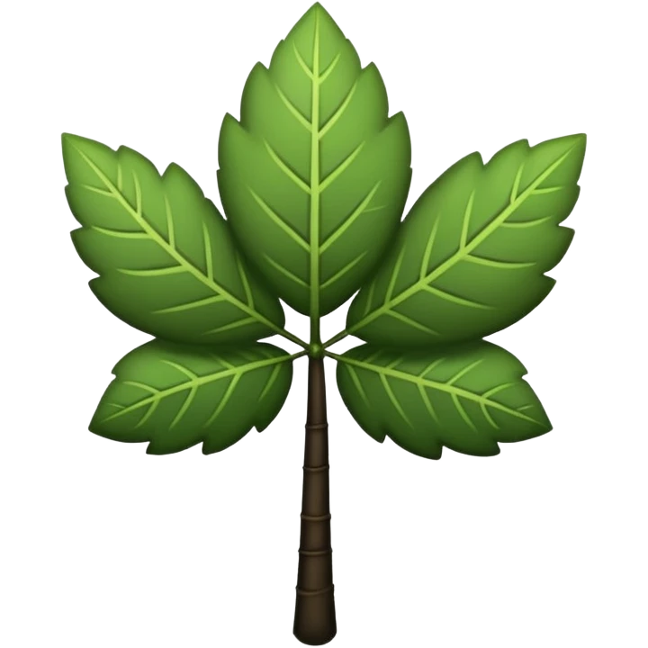 Trébol completamente negro cinco hojas  emoji