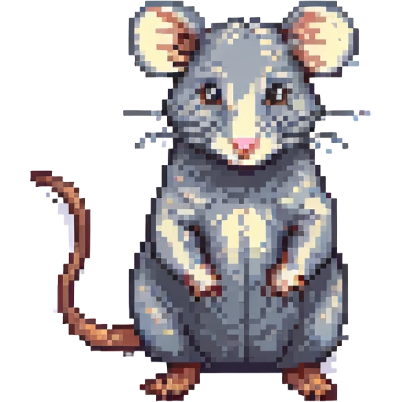 standing rat in pixel art style, no background emoji