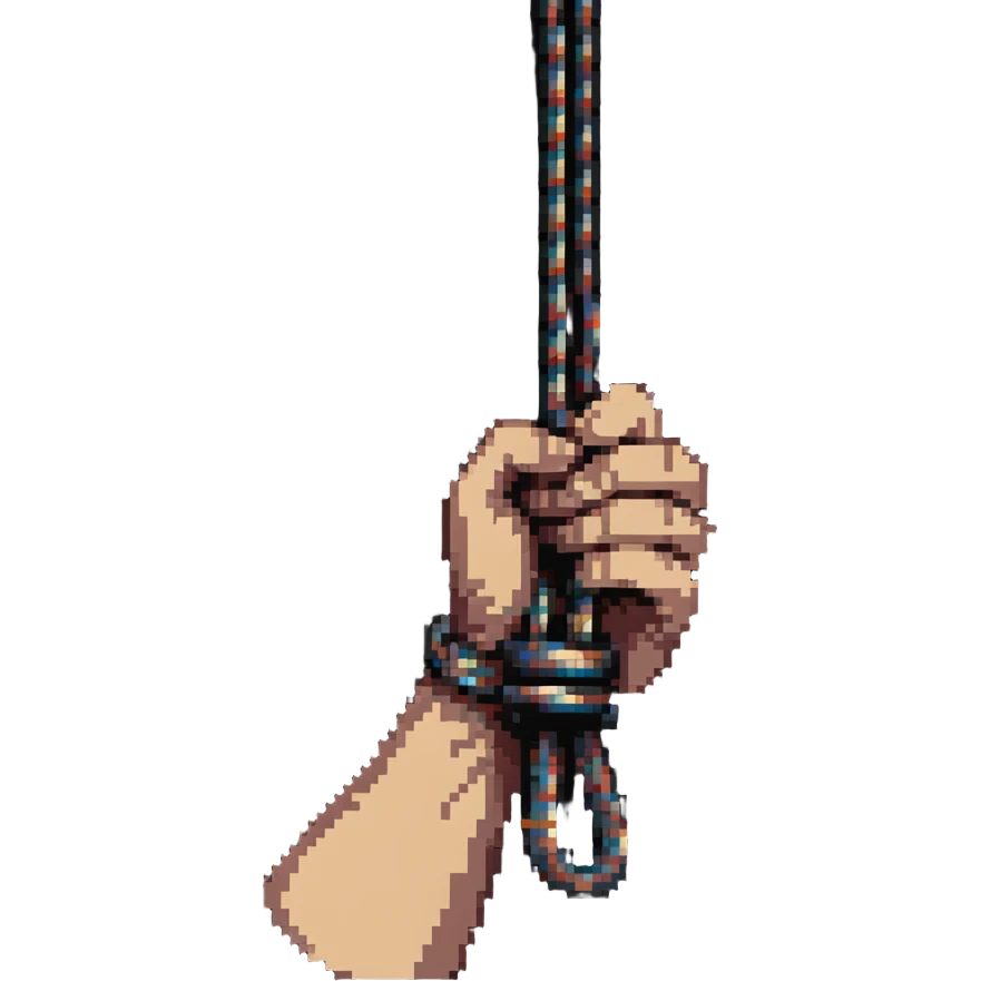 hand gripping a rope, knuckles visible emoji