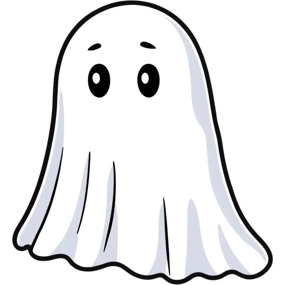 cartoon ghost emoji, bold outline, no background emoji