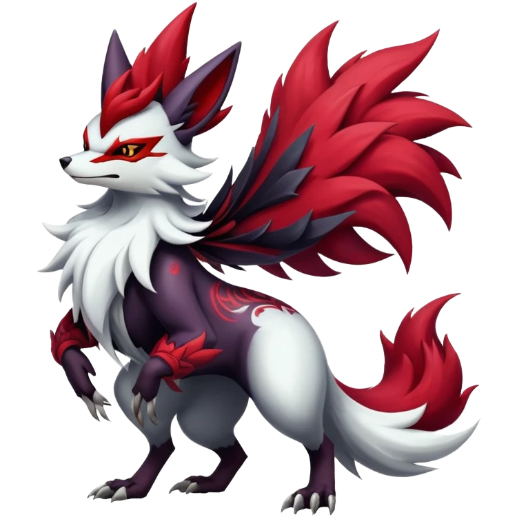 Shiny Exotic Gothic Badass Delphox-Zoroark-Zangoose-hybrid-creature emoji