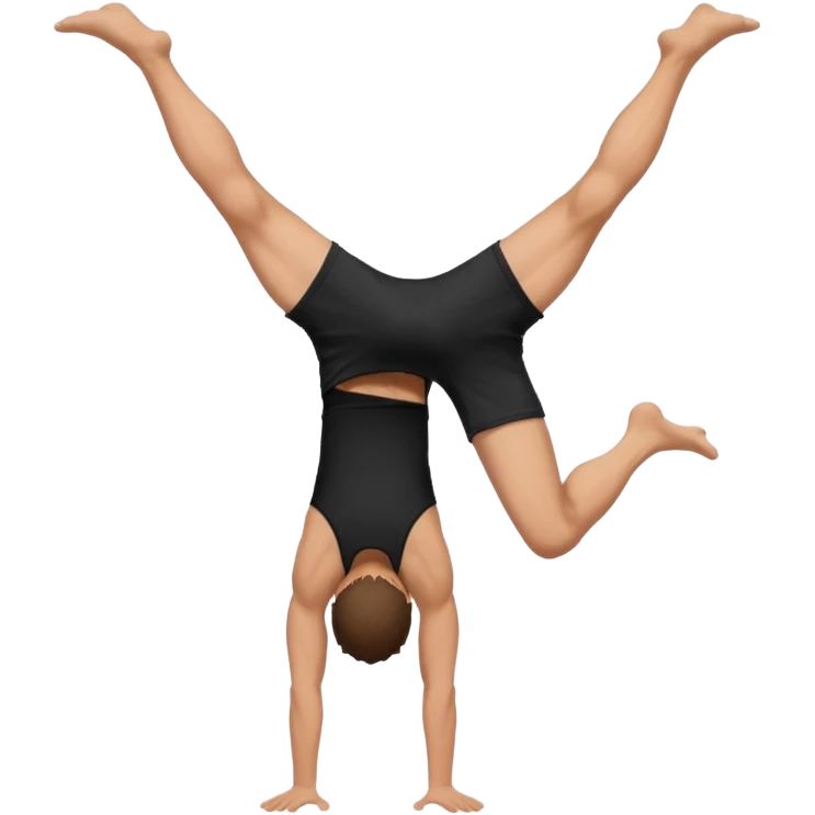 black shorts and tank tops white man handstand emoji