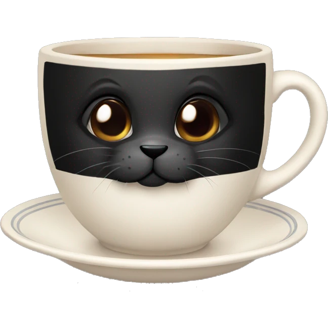 Black rabbit inside teacup emoji