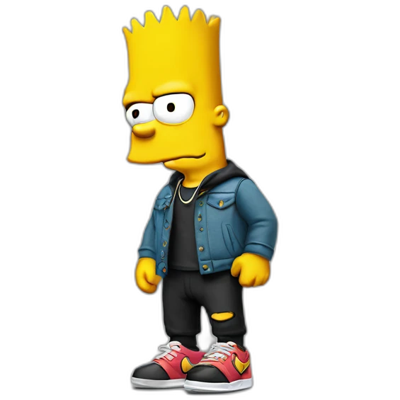 Bart Simpson avec un jilet nike tech emoji