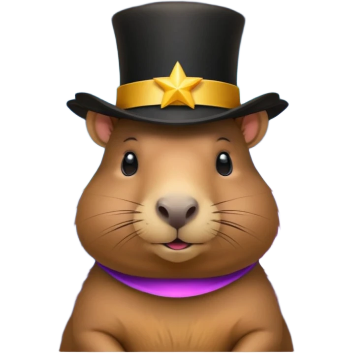 A Galaxy capybara with a tophat emoji