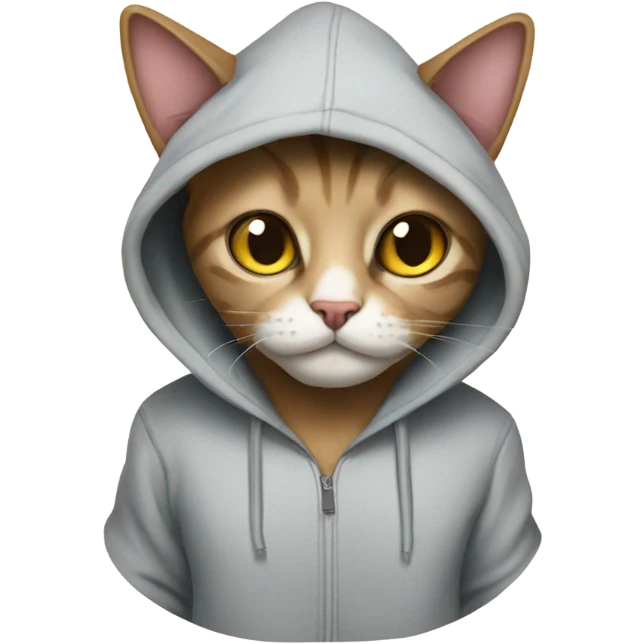 Cat wearing hoodie emoji