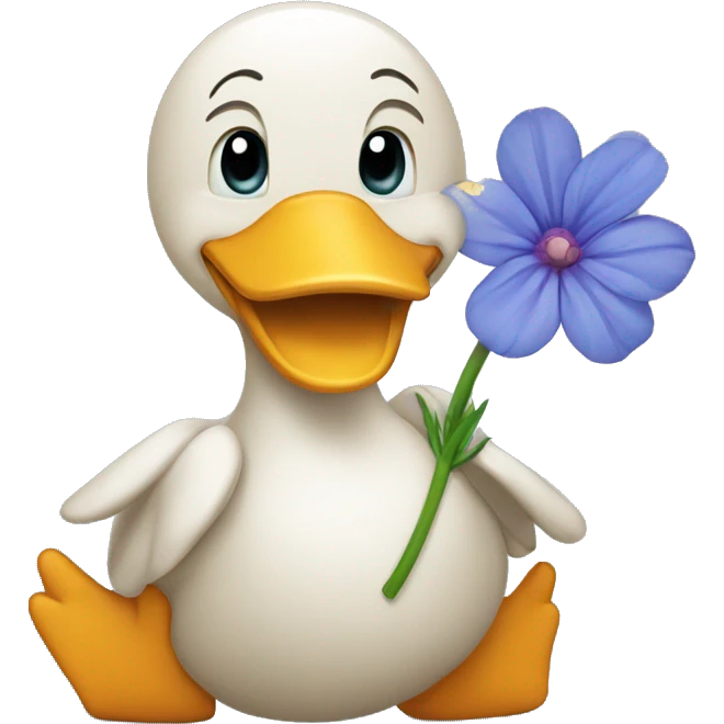 Ente mit Blume  emoji