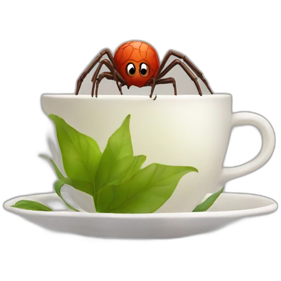 Spider with tea emoji