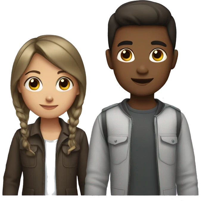 A girl with a boy emoji