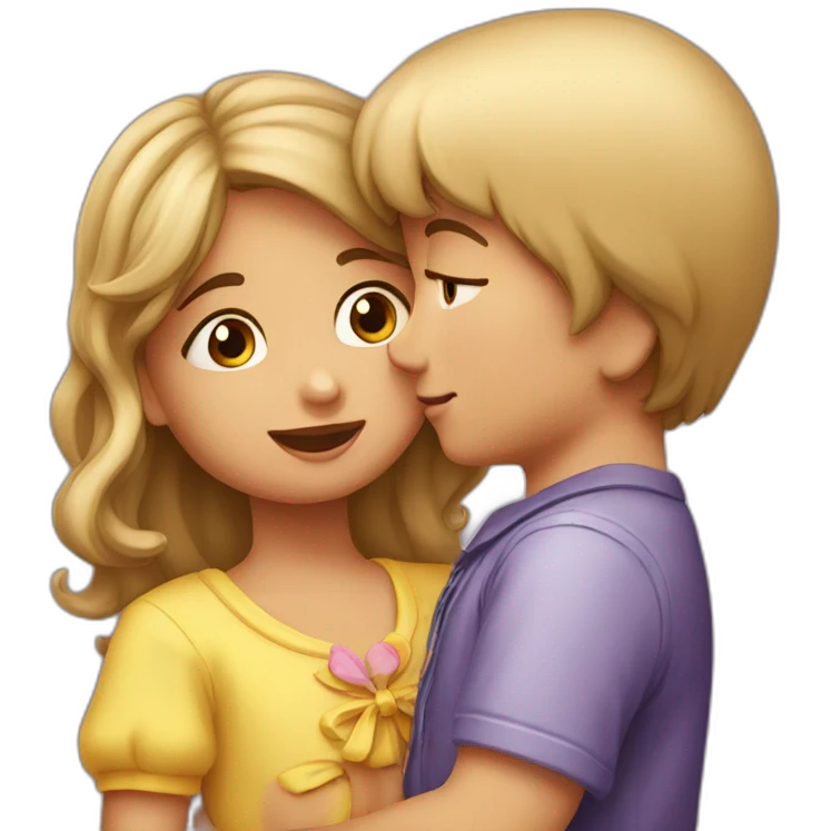 Beso niño a niña emoji