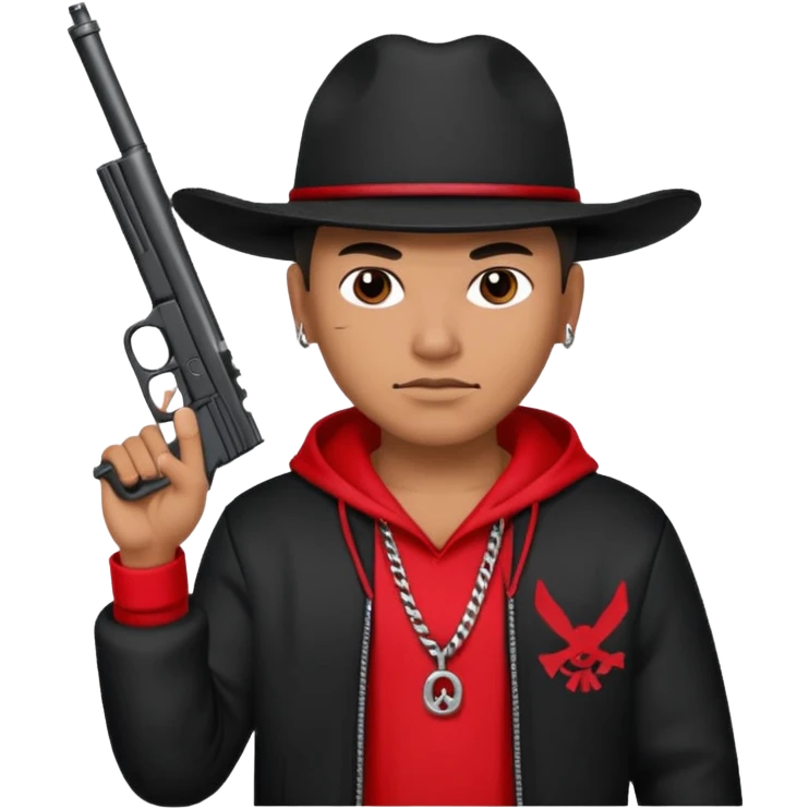 Norteño street gang repping gang signs and guns emoji