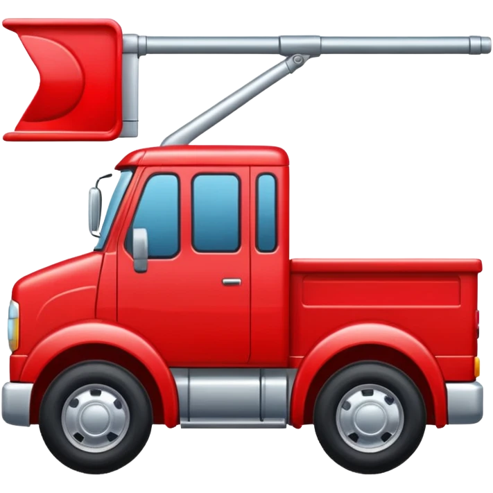 A new red truck with a "TIR" plate turned to the right, without another logo emoji