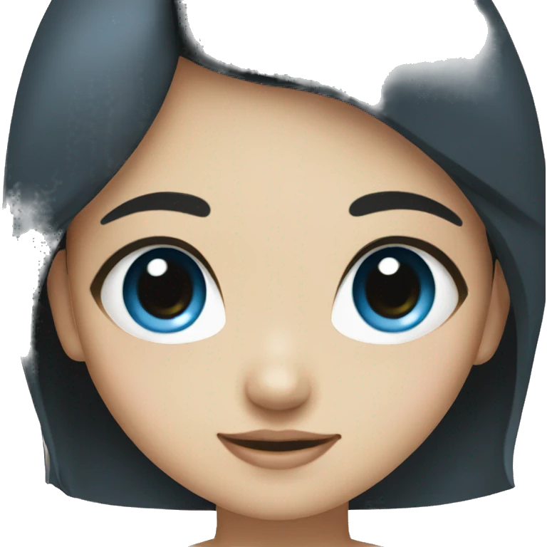 girl have black hair and blue eye emoji