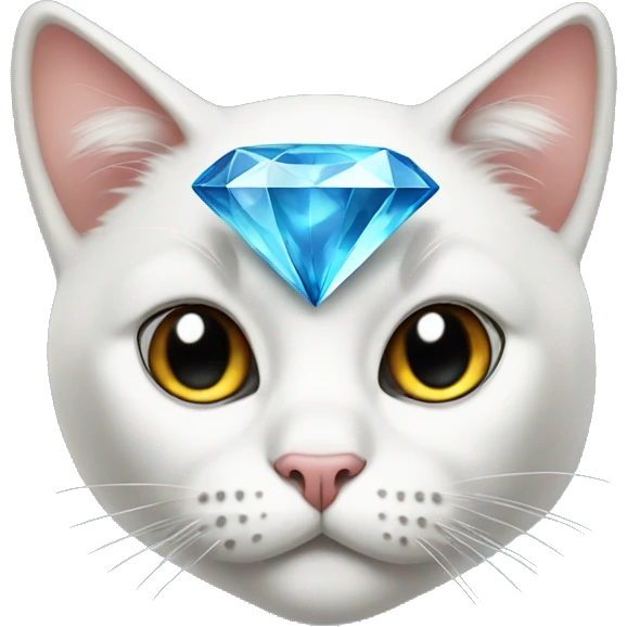 Cat with a big diamond emoji