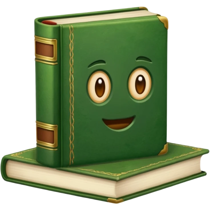 e livros em tons de verde musgo emoji