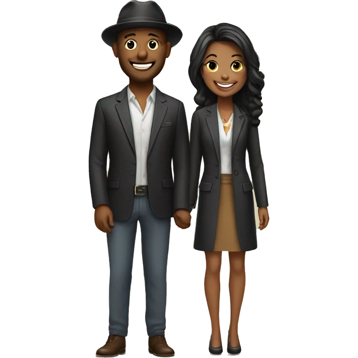 smiling couple in stylish attire emoji