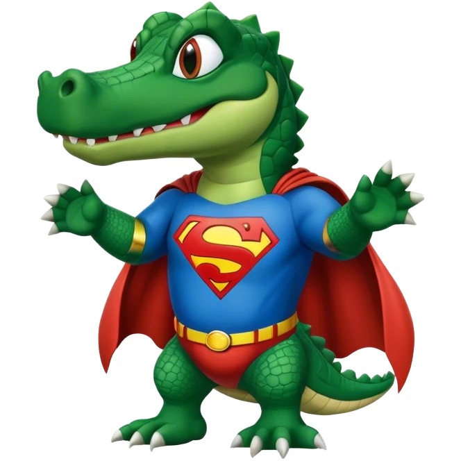 Gator wearing Superman jersey emoji